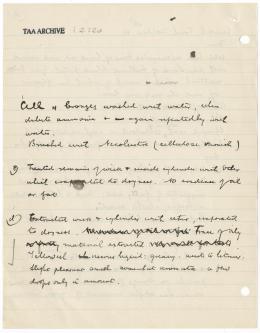 Handwritten notes on paper
