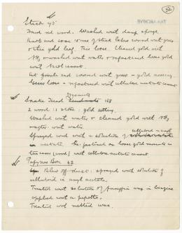 Handwritten notes on paper