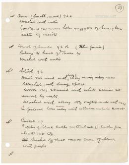 Handwritten notes on paper