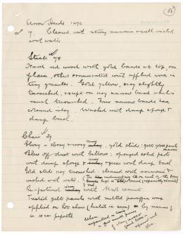 Handwritten notes on paper