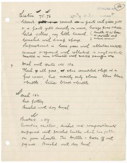 Handwritten notes on paper