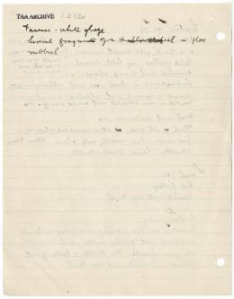 Handwritten notes on paper