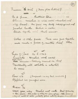 Handwritten notes on paper