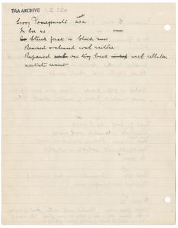 Handwritten notes on paper