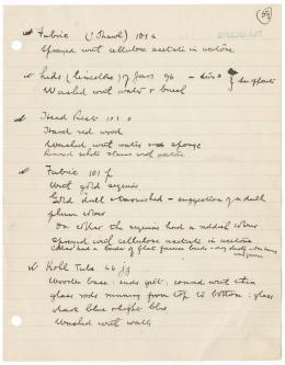 Handwritten notes on paper