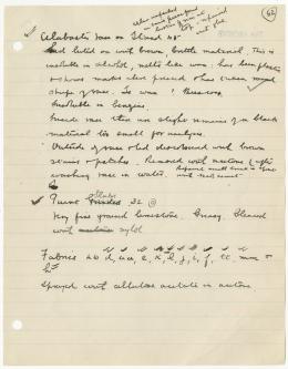 Handwritten notes on paper