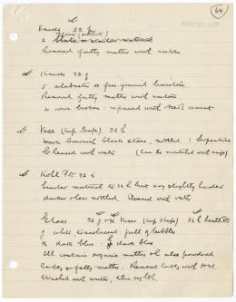 Handwritten notes on paper