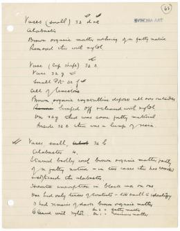 Handwritten notes on paper