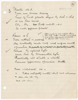 Handwritten notes on paper