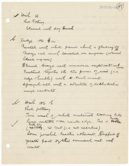Handwritten notes on paper