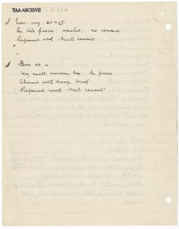 Handwritten notes on paper