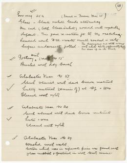 Handwritten notes on paper