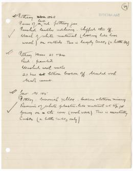 Handwritten notes on paper