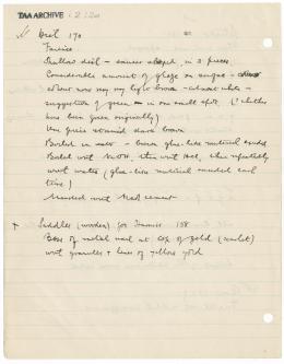 Handwritten notes on paper