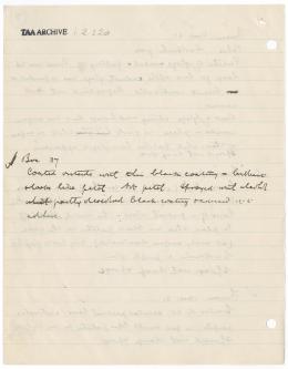 Handwritten notes on paper