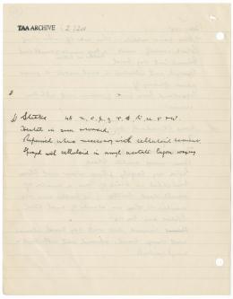 Handwritten notes on paper