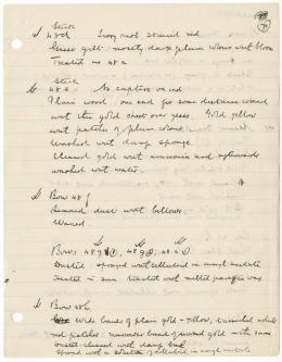 Handwritten notes on paper