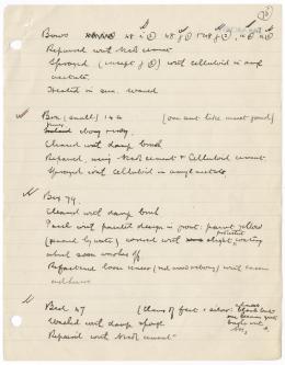 Handwritten notes on paper