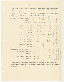 Typed notes on paper with annotations in pencil
