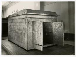 Black and white photograph of shrine