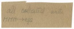 Handwritten notes on paper