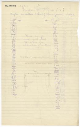 Handwritten notes on paper