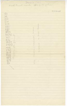 Handwritten notes on paper