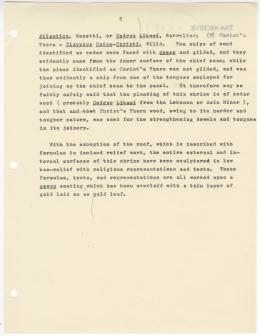 Typed notes on paper with annotations in pencil