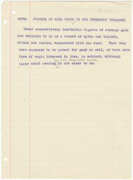 Typed notes on paper with annotations in pencil
