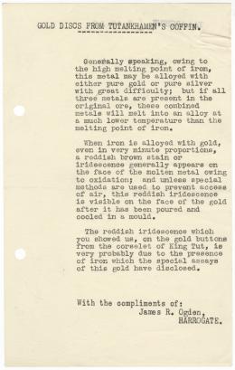 Typed notes on paper
