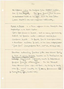 Handwritten notes on paper