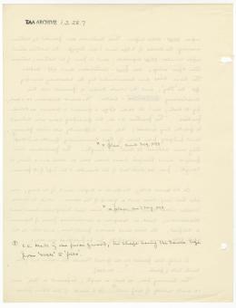 Handwritten notes on paper