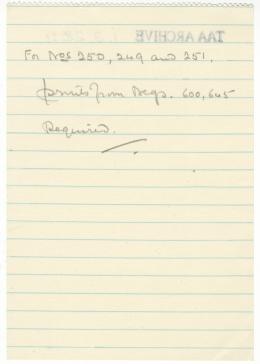 Handwritten notes on paper