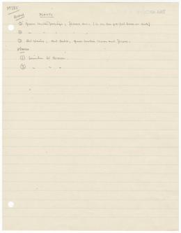 Handwritten notes on paper