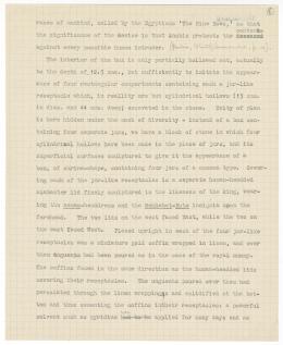 Typed notes on paper with annotations in pencil