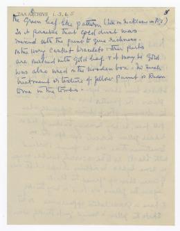 Handwritten notes on paper