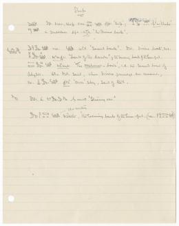 Handwritten notes on paper