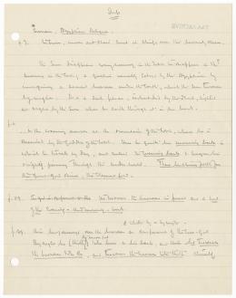 Handwritten notes on paper