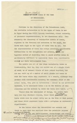 Typewritten and handwritten notes on paper