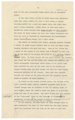Typewritten and handwritten notes on paper