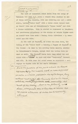 Typewritten and handwritten notes on paper