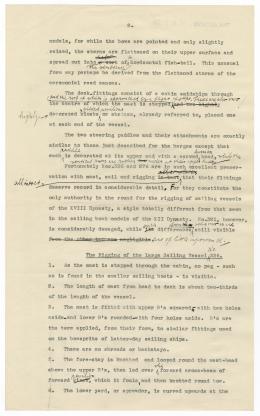 Typed and handwritten notes on paper