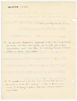 Handwritten notes on paper
