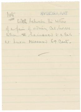 Handwritten notes on paper