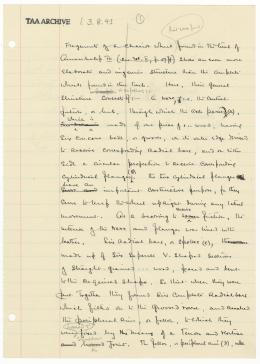 Handwritten notes on paper