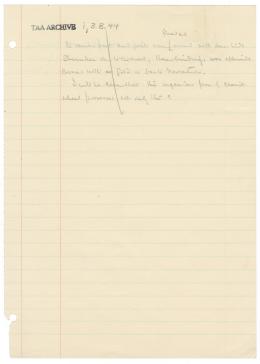 Handwritten notes on paper