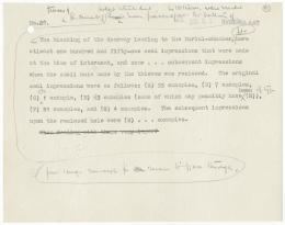 Typed notes on paper 