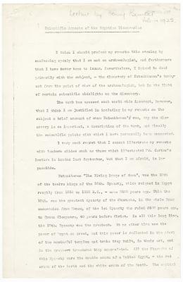 Photocopy of typed notes