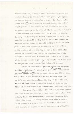 Typed notes on paper 