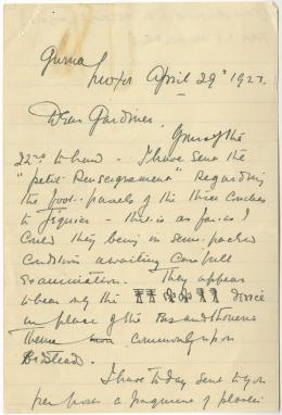 Handwritten notes on paper